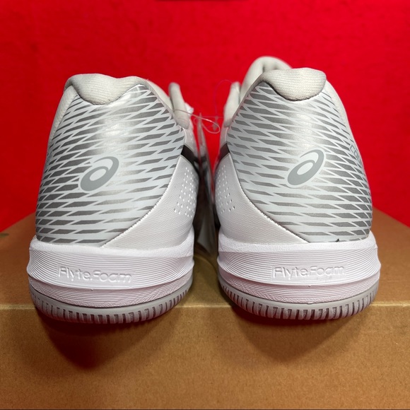 Asics Court Speed FF SAMPLE PAIR Men's Size 9 Running Shoes White Silver - Picture 7 of 12